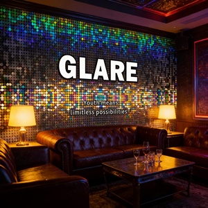 Murale in Seta Moderno con Motivi Geometrici Glitterati Colorati, Facile <span class=keywords><strong>da</strong></span> Installare per Locali Notturni e Uso Domestico - Product Image 4