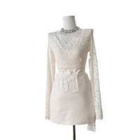 Robe Midi Élégante Style Vintage Décontracté 2026 Nouvelle Collection Printemps Coupe Ajustée Taille Cintrée Bordure Dentelle Col Carré pour Femme