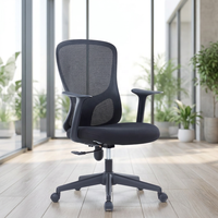 Chaise de bureau ergonomique moderne en maille avec base pivotante réglable en hauteur, dossier moyen, idéale pour le bureau à domicile et les salles de réunion
