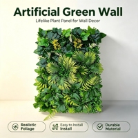 Panneau Mural Vertical 40 x 60 cm en Matériau PE, Feuilles de Lierre Artificielles, Haie de Buis, Fond Mural Végétal pour Maison et Jardin