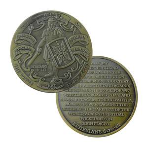 Moneda Conmemorativa de 40 mm con Diseño de Armadura de Dios en Relieve, Patrón de Soldado, Oración de Efeso - Product Image 1