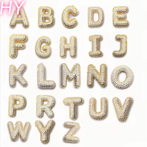 HY Gold Plated <strong>Copper</strong> <strong>Alloy</strong> Initial Necklace Set Letter Pendant Fine Chain <strong>Jewelry</strong> - Product Image 3