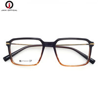 Montures optiques en acétate et titane en gros, lunettes carrées légères, lunettes de vue tendance JM38044