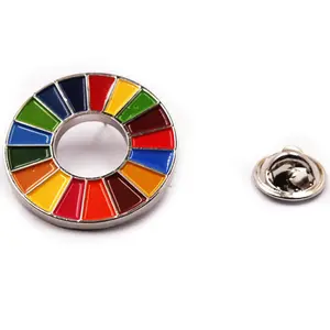 Custom Colorful Infill Color Round Shape Hollow Out Lapel Pin Badge