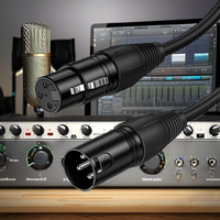 Câble de microphone XLR mâle vers femelle équilibré à 3 broches, 1,8 m, noir, fabriqué en Chine