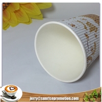 SP811 Vente en gros de gobelets à café jetables en papier kraft blanc à paroi simple avec logo personnalisé pour le vin et le whisky