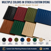 Tissu en cuir synthétique semi-PU de 10 mm, effet crocodile, finition mate, résistant à l'abrasion, pour la confection de revêtements faits main, cuir épais