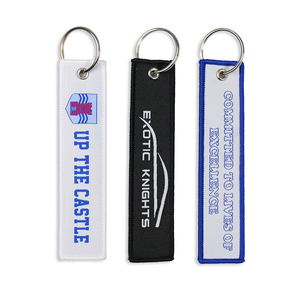 2025 regalos promocionales logotipo bordado personalizado tela Jet Tag artesanías textiles para recuerdo de viaje llavero tejido bordado - Product Image 1