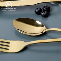 Vente en gros 410 cuillère à thé en acier inoxydable or pour le café style de luxe de qualité alimentaire maison couverts cuillère à dessert avec logo personnalisé