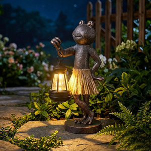 Estatua de Rana de Resina con Energía Solar, Luz LED Impermeable, Decoración para Jardín, Césped, Estanque, Patio, Paisaje, Venta al Por Mayor - Product Image 1