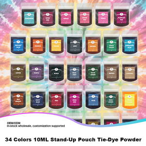 Poudre de teinture <span class=keywords><strong>tie</strong></span>-<span class=keywords><strong>dye</strong></span> 34 couleurs, vente en gros, poudre OEM, ensemble de couleurs pour tissus, pour enfants et adultes, pour l'art textile, colorants textiles - Product Image 2
