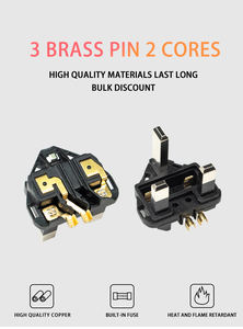 British Type <span class=keywords><strong>3</strong></span> ottone <span class=keywords><strong>2</strong></span> core inserto spina <span class=keywords><strong>3</strong></span> Pin BS1363 UK inserto per cavo di alimentazione - Product Image 5