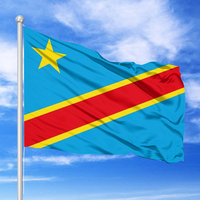 Drapeau personnalisé de la République démocratique du Congo 3*5FT, drapeau national épais en polyester imperméable de qualité supérieure, drapeau personnalisé du Congo
