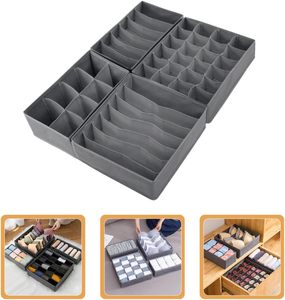 <b>Collapsible</b> Multifunctional Mesh Fabric Fabric Four-piece <b>Storage</b> Box Wardrobe Closet Organizer Dresser Dresser Drawer <b>Storage</b> - Product Image 2