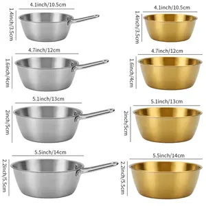 ชามใส่เครื่องปรุงรสสแตนเลส 304 ขัดเงาแบบเกาหลี พร้อมหูจับ สีทอง เป็นมิตรกับสิ่งแวดล้อม สำหรับ<span class=keywords><strong>ร้าน</strong></span>อาหาร ใช้ใส่ข้าวญี่ปุ่น สาเก และของว่าง - Product Image 2