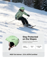 Casque de ski d'hiver MOON, nouvelle conception, coque ABS, certifié CE, casque de protection unisexe pour le ski et le snowboard, modèle MS97