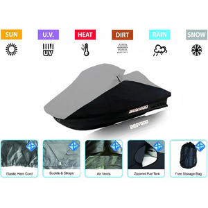 Housse de bateau noire et grise PWC seadoo housse imperméable et résistante aux UV housse de Jet Ski pour Marine - Product Image 6