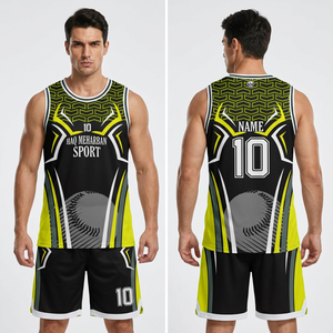 Ensemble de maillot de basket-ball pour hommes Haq Meharban Sport, sans manches, imprimé par sublimation, évacuation de l'humidité, col en V sur le devant, uniformes sportifs pour adultes - Product Image 3