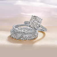 Ensemble de 3 bagues de luxe en argent 925 empilables avec moissanite GRA couleur D pour femme, idéales pour mariage et fiançailles