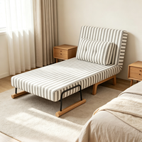Schlafsofa Konvertierbar 3-in-1 Faltbare Schlafcouch Japanisches Design Wohnzimmer Arbeitszimmer Platzsparend Stahlrahmen Gestreift VLranlife