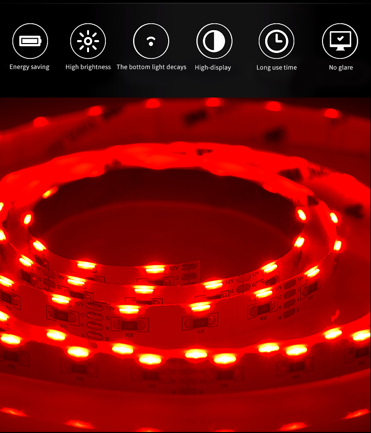 DC 12/24V 10MM wide 60LEDs side view LED strip light smd 020 LED strip RGB available