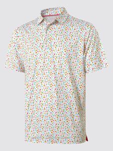 Chemises de golf décontractées pour hommes, logo OEM, tricot, manches courtes, imprimé, respirant, léger, protection solaire UPF 50+ - Product Image 2