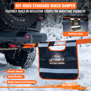 Telo di Sicurezza per Verricello Fuoristrada AUTOBOTS, Telone Robusto in PVC per Recupero con Striscia Riflettente e Tasca - Product Image 5