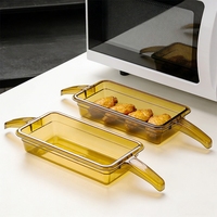 Barquettes en plastique transparentes isolées résistantes aux hautes températures, compatibles micro-ondes, avec poignée, pour poulet frit