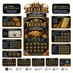 บัตรขูดลอตเตอรี่พิมพ์ลายดิจิทัลธีมสมบัติสุดหรูแบบกำหนดเองสำหรับเกมส์เสี่ยงโชคพร้อมคิวอาร์โค้ด - Product Image 4