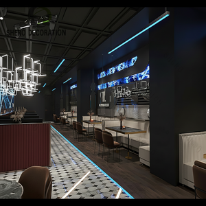 Luz de neón club nocturno diseño interior moderno Club exhibición muebles personalizado Club exhibición escaparate para tienda decoración interior - Product Image 1