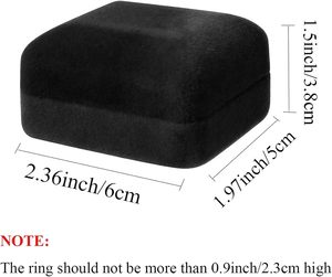 <span class=keywords><strong>Sesi</strong></span> precio competitivo Día de San Valentín caja negra joyería terciopelo anillo de bodas caja cuadrada para compromiso - Product Image 3