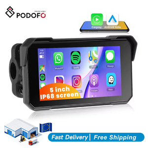 หน้าจออัจฉริยะ Podofo ขนาด 5 นิ้ว รองรับ Carplay สำหรับรถจักรยานยนต์ จอภาพนำทางสำหรับมอเตอร์ไซค์ เครื่องเสียงติดรถยนต์ หน้าจอ IPS รองรับ CarPlay Android Auto และบลูทูธ - Product Image 1