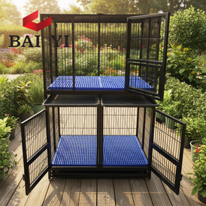 Gabbia per Cani Pieghevole e Mobile, Moderna e Semplice, con Tubi Quadrati e Vassoio in Plastica - Product Image 5