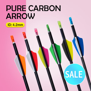Keluaran baru 4.2mm panah berburu serat karbon busur panahan arah menembak dengan bulu plastik 350 tulang belakang-1500 grosir - Product Image 3