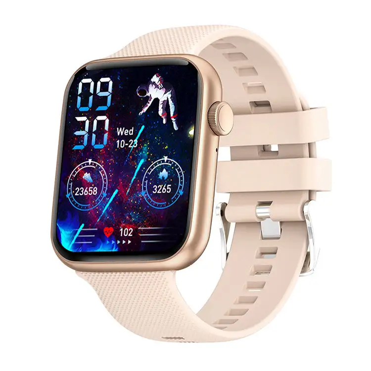 Flyrabit 새로운 패션 1.85 인치 화면 HT15 혈액 산소 터치 BT 통화 스마트 시계 2024 심박수 수면 모니터 Smartwatch