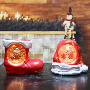 New Products Christmas Decoration Ornaments <b>Lights</b> Shoes or Hat Snow <b>Globe</b> Water Glitter Spinning Led Lantern for Gifts - Product Image 1