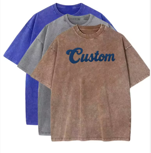 T-shirt personnalisé pour homme à col en V, manches courtes, tricoté en polyester/coton - Style streetwear, haute qualité, style rétro - Product Image 1