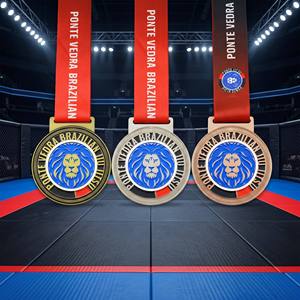 Medallas Deportivas Personalizadas al por Mayor de Fábrica para BJJ Jiu Jitsu, Premio 3D de <span class=keywords><strong>León</strong></span>, Aleación de Zinc Fundido a Presión, Esmaltado, para Éxito en Grappling - Product Image 1