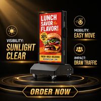 AWSTOUCH Affichage publicitaire LED double face mobile d'extérieur IP65, visible en plein soleil, signalétique autoportante pour vitrines