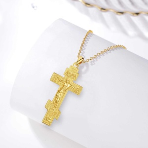 Joyería Espiritual al <span class=keywords><strong>por</strong></span> Mayor, Colgante de Cruz Ortodoxa, <span class=keywords><strong>Plata</strong></span> de Ley 925, Chapado en Oro de 18K - Product Image 4