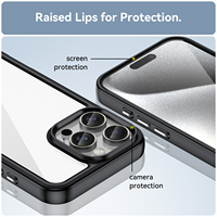 Étui pare-chocs transparent pour iPhone 16 Pro Max 16 Plus 15 Pro 14 13 12 11 XS Max XR 6 7 8 SE 4 Couverture arrière transparente antichoc rigide