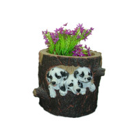 Pot de fleurs en polyrésine sculpté à la main de style européen moderne pour la décoration et la plantation au sol à la maison et au jardin