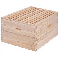 Neuer 10-Rahmen Langstroth-Bienenkasten mit Holzrahmen und Wachs-Grundlagen in Beige