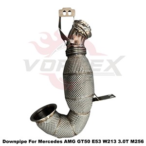 ท่อดาวน์ไปป์ Vortex High Flow SS304 แบบป้องกันความร้อนสำหรับ Mercedes AMG GT50 E53 W213 3.0T M256 ระบบติดตั้งโดยตรง - Product Image 5