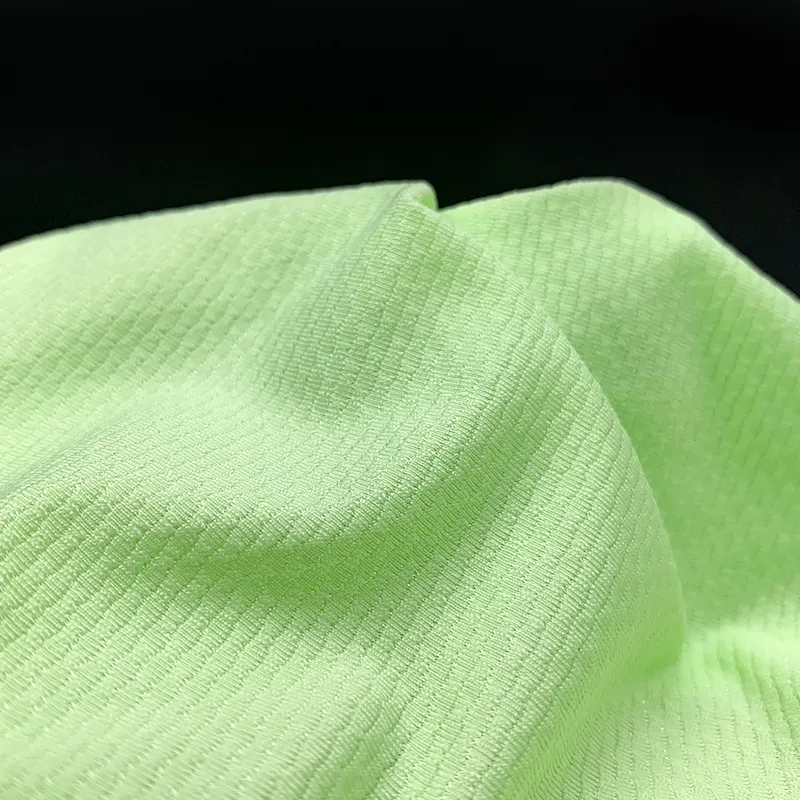 Nilon 4 cara peregangan berkilau lembut bernapas rajut 150g jersey cepat kering pakaian dalam spandeks kain
