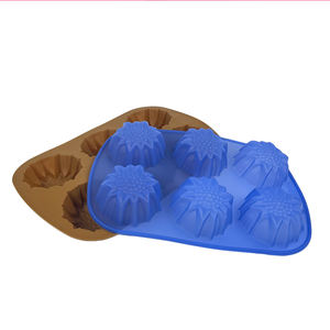 热卖3D向日葵形状硅胶蛋糕烘焙模具8厘米直径厨房炊具6腔烤具厨房产品收藏 - Product Image 6