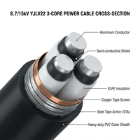 Cable de Alimentación de Aluminio PrimePro 8.7/15kV YJLV22 |   Cable Blindado STA con Aislamiento XLPE de 3 Núcleos |   Subterráneo de Media Tensión |   Directo de Fábrica