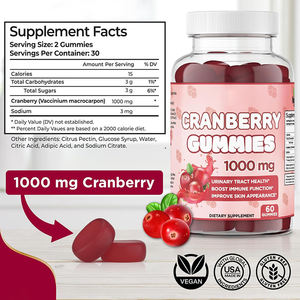 Hezong Cranberry Gummies meningkatkan fungsi imun urin kesehatan meningkatkan penampilan kulit manfaat antioksidan 1000 mg - Product Image 3