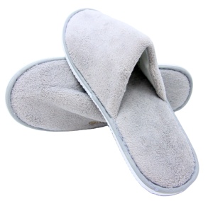 Lüks 5 Yıldızlı Otel Terliği Çevre Dostu Yumuşak Nefes Alabilen Ofset Baskılı Kapalı Burun Tek Kullanımlık Otel Terlikleri EVA Tabanlı - Product Image 2