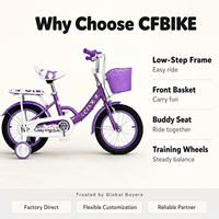 Vélo pour enfants ergonomique avec siège épaissi et protection de chaîne intégrale, pour filles de 2 à 9 ans, motif chaton mignon